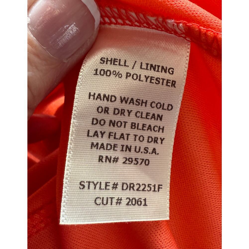 Needle & Threads Boutique Orange High-Low Halter Dress Lined Sz L | EUC - Picture 6 of 9